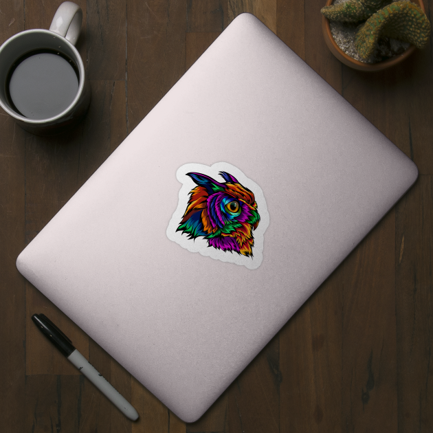 colorful owl by nanang illustrator